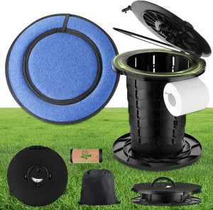 Portable Toilet for Camping, Compact Foldable Camping Toilet, 2024 Height Adjustable Travel Potty for Adults, Portable Potty for Car for Quick use in Emergencies