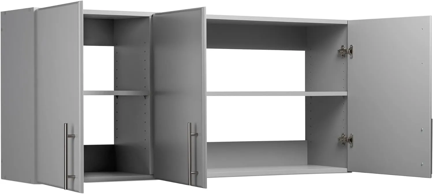 Prepac Elite Wall Mounted Storage Cabinet, 54" W x 24" H x 12" D, Light Gray