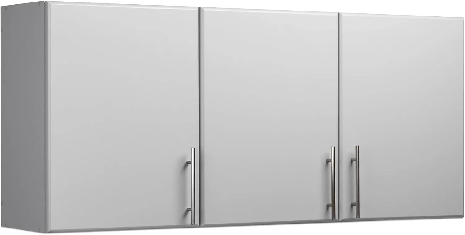 Prepac Elite Wall Mounted Storage Cabinet, 54" W x 24" H x 12" D, Light Gray