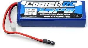 Protek 2s 7.4v 2300mah Lipo Flat Receiver Battery Pack - PTKLPRX2300L2S