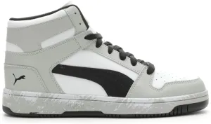 Puma - Mens Puma Rebound Layup Scruff Shoes, Color Puma White/Puma Black/Flat Light Gray, Size: 12 M US