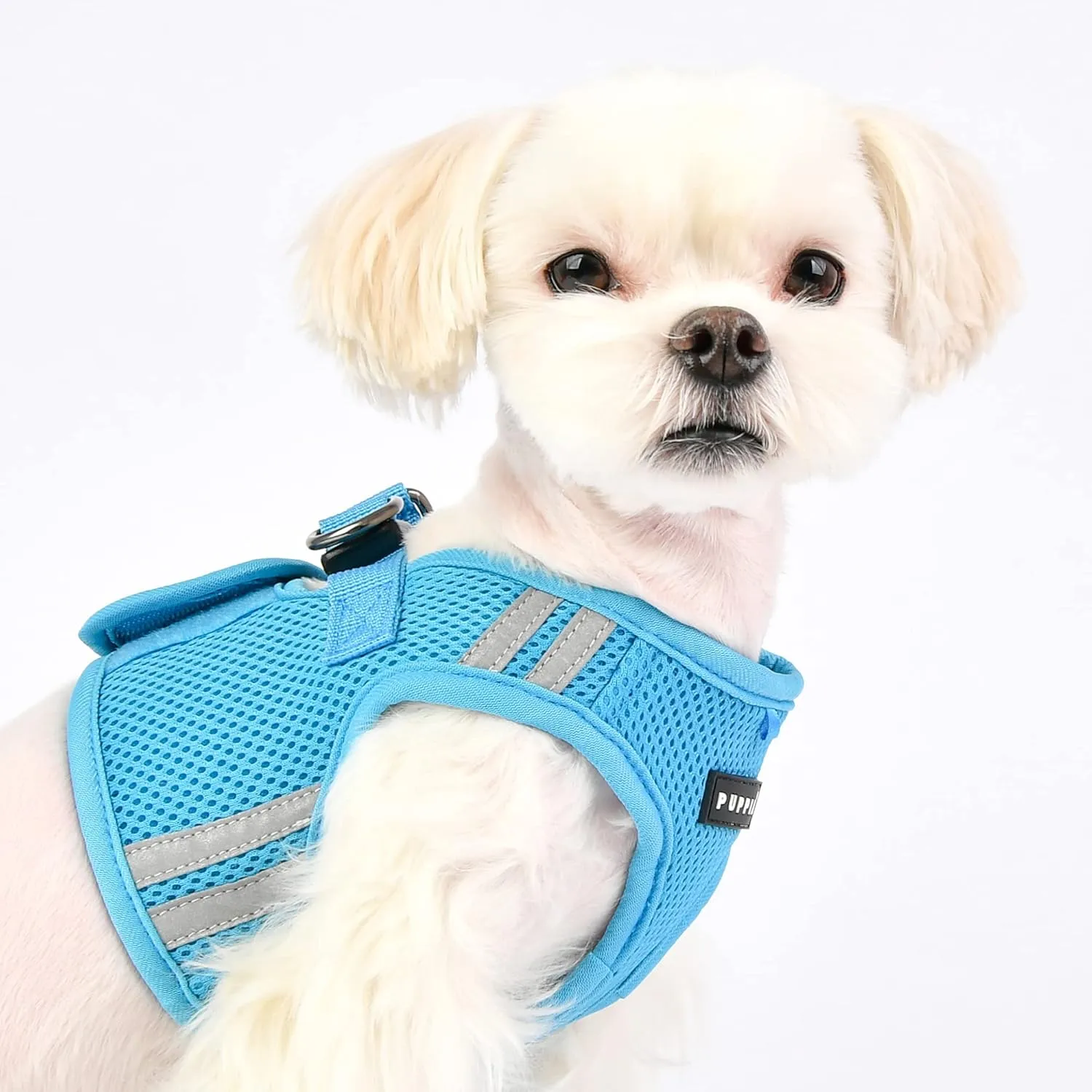 Puppia Soft Vest Dog Harness No Choke Step-in Reflective Triple Layered Breathable Mesh for Small and Medium Dog, Sky Blue, Small