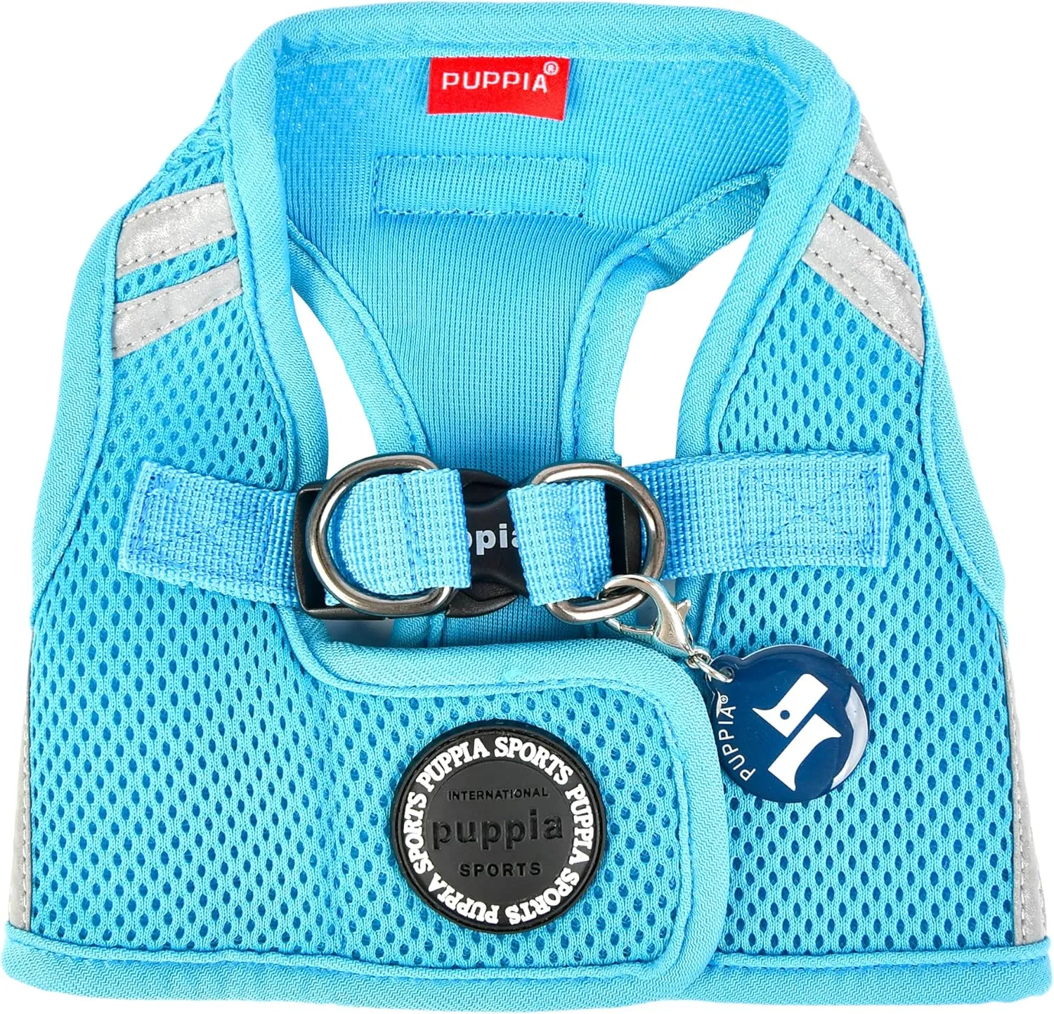 Puppia Soft Vest Dog Harness No Choke Step-in Reflective Triple Layered Breathable Mesh for Small and Medium Dog, Sky Blue, Small