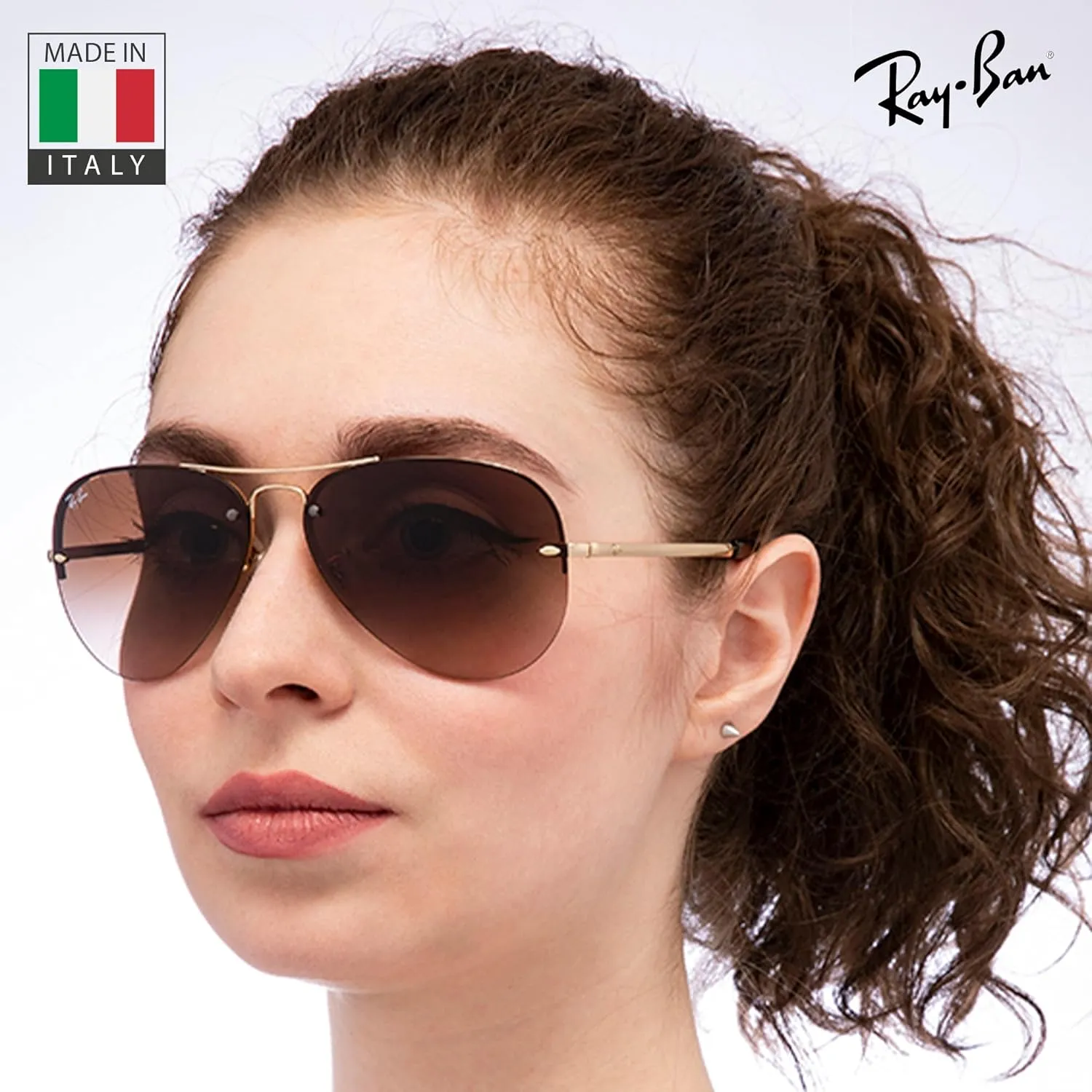 Ray-Ban RB3449 Pilot Sunglasses With Eyewear Kit Bundle - Adjustable Nose Pads - Formal and Casual Wear Retro Sunglasses