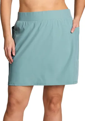 RBX Active Women's Plus Size Stretch Woven Athletic Skort with Attached Bike Short and Pockets