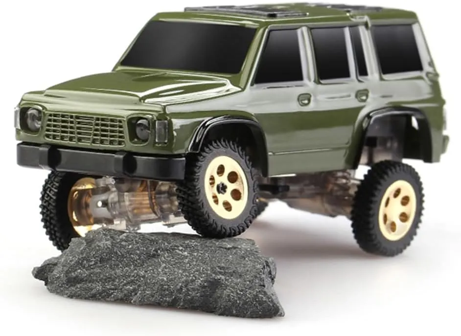RC Rock Crawler, OY41-Y60 1/64 Scale 2.4G Full Proportional RC Electric Mini Crawler Model, Lighting Control 3.7V Battery for Adults (RTR Standard Version/Green)