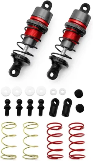 Rc Shock Absorber For 67Mm 1 Pair Of Shock Absorbers Metal Hydraulic RC Remote Control Car Flat Running Drift Parts Replacement And Use(Red)