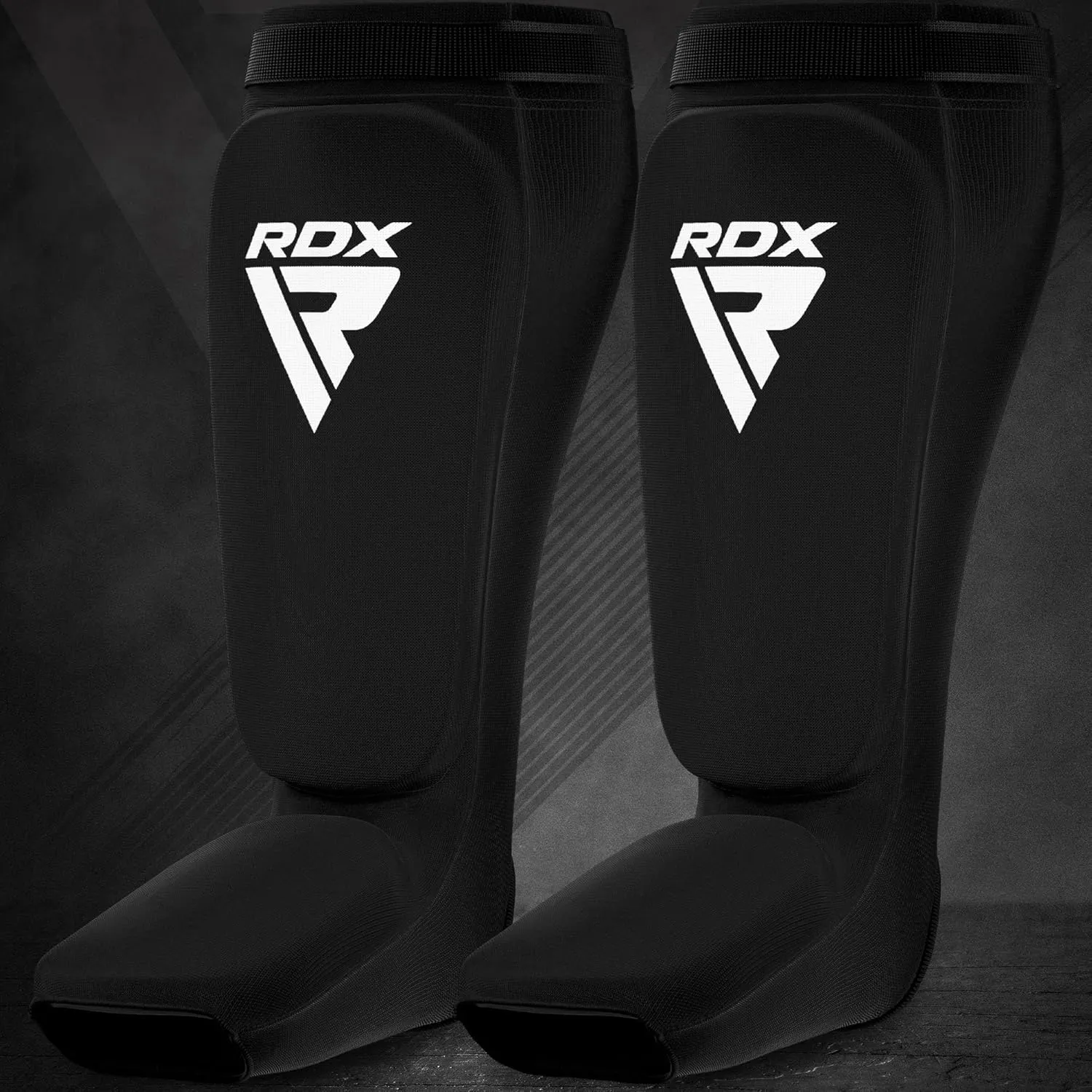 RDX Shin Guards Kickboxing Muay Thai, SATRA Approved, MMA Leg Instep Protection Pads, Sparring Training Martial Arts Boxing, Elasticated Padded Protector, Karate BJJ Taekwondo Gear, Men Women