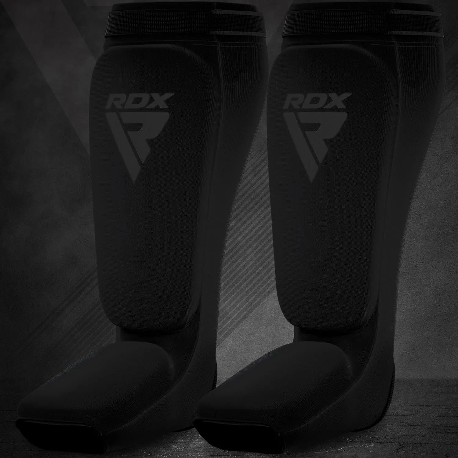 RDX Shin Guards Kickboxing Muay Thai, SATRA Approved, MMA Leg Instep Protection Pads, Sparring Training Martial Arts Boxing, Elasticated Padded Protector, Karate BJJ Taekwondo Gear, Men Women