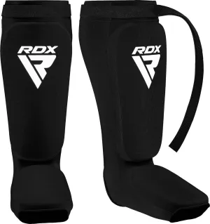RDX Shin Guards Kickboxing Muay Thai, SATRA Approved, MMA Leg Instep Protection Pads, Sparring Training Martial Arts Boxing, Elasticated Padded Protector, Karate BJJ Taekwondo Gear, Men Women