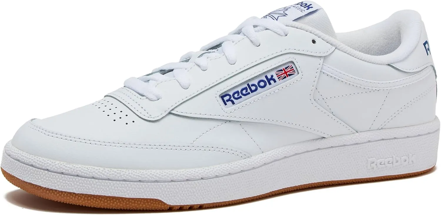 Reebok Men's Club C 85 Tennis Sneaker, White/Royal-Gum, 9.5