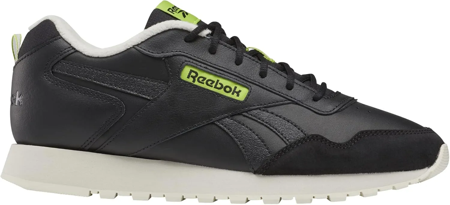 Reebok Unisex Glide S Sneaker, Black/Vintage Chalk/Laser Lime, 13 US Men
