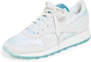 Reebok Women's x Madwomen Classic Leather Sneakers, Chalk/Chalk/Thirsty Blue, 10.5 Medium US