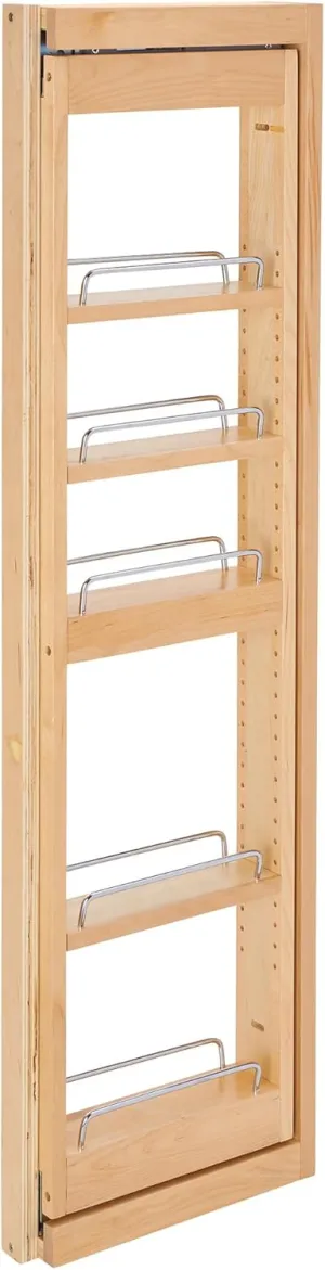 Rev-A-Shelf Kitchen Cabinet Pullout Wall Filler Wooden Organizer Slide Out Pantry Storage w/Soft-Close in Multiple Sizes, 3 x 42 in, 432-WFBBSC42-3C