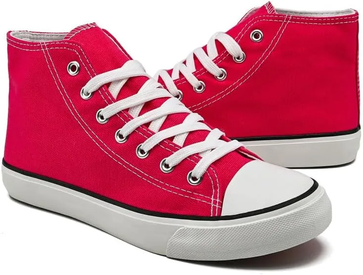 rosyclo Women's High Top Canvas Sneakers Fashion Lace-up Classic Casual Walking Shoes