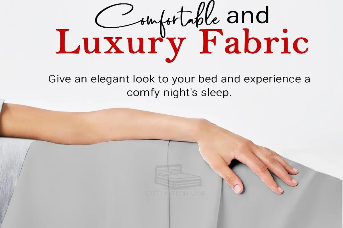 RV Sheets 100% Egyptian Cotton - RV King 72" x 75" Premium Quality 4 Piece Sheets for Campers - High Thread Count Light Grey Solid with 6-10" Deep Pocket