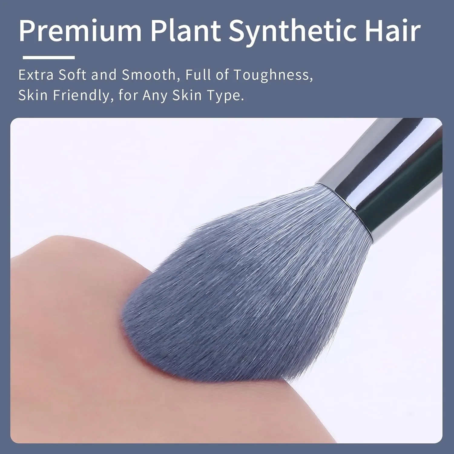 Sapphire Blue Makeup Brush Set Professional, Vegan Makeup Brushes Set, Makeup Brush Set with Case, Glitter Cosmetic Brushes Makeup Set, Make up Brushes Vegan, Make up Brushes Set Professional