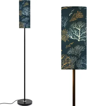 Seamless pattern corals Marine texture flat style Suitable for fabric Modern Floor Lamp Minimalist Standing Lamps for Living Room LED Corner Lamp Remote Control Metal Pole Lamp for Bedroom, Reading