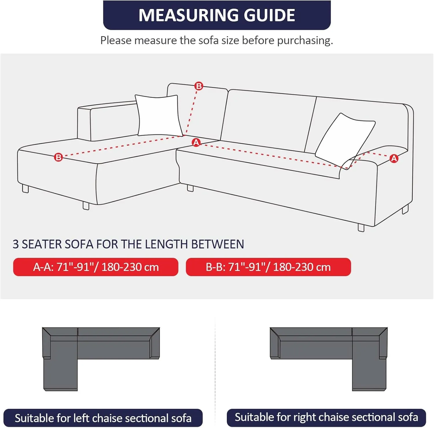 Sectional Couch Covers L Shape Sofa Covers Super Stretch 2pcs Sofa Slipcovers for 3   3 Seaters Sectional Chaise Slipcover with 2pcs Pillow Covers for Pets Kids (Dark Blue)