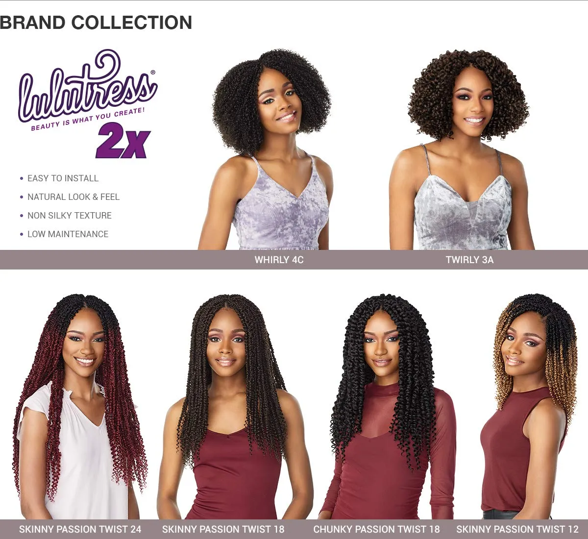 Sensationnel Crochet Braids Lulutress 2X Pre-Looped Skinny Passion Twist 12" (3-PACK, 99J)