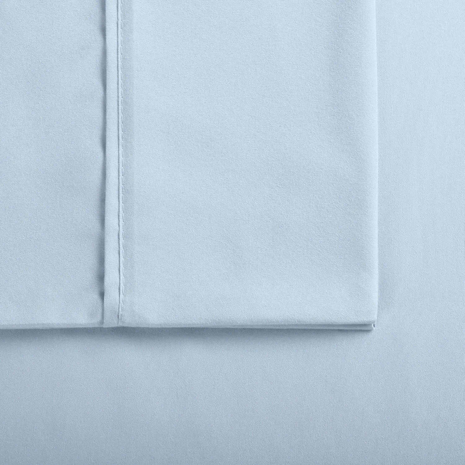 Serta Simply Clean Super Soft Hypoallergenic Stain Resistant Deep Pocket 4 Pieces Solid Bed Sheet Set, King, Light Blue