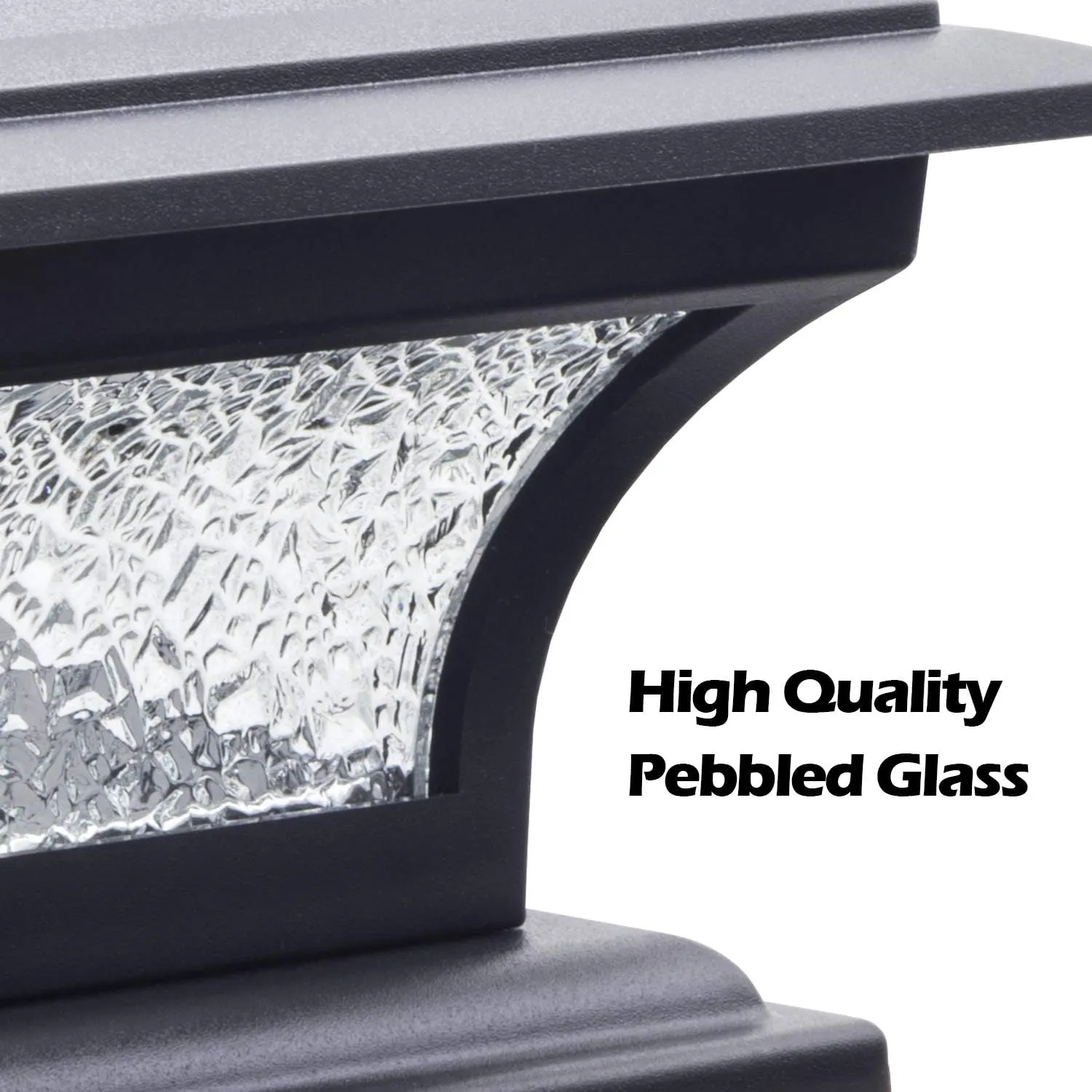 SIEDiNLAR Solar Post Lights Outdoor Glass LED Fence Cap Light 2 Modes for 4x4 5x5 6x6 Posts Deck Patio Garden Decoration Warm White/Cool White Lighting Black (2 Pack)