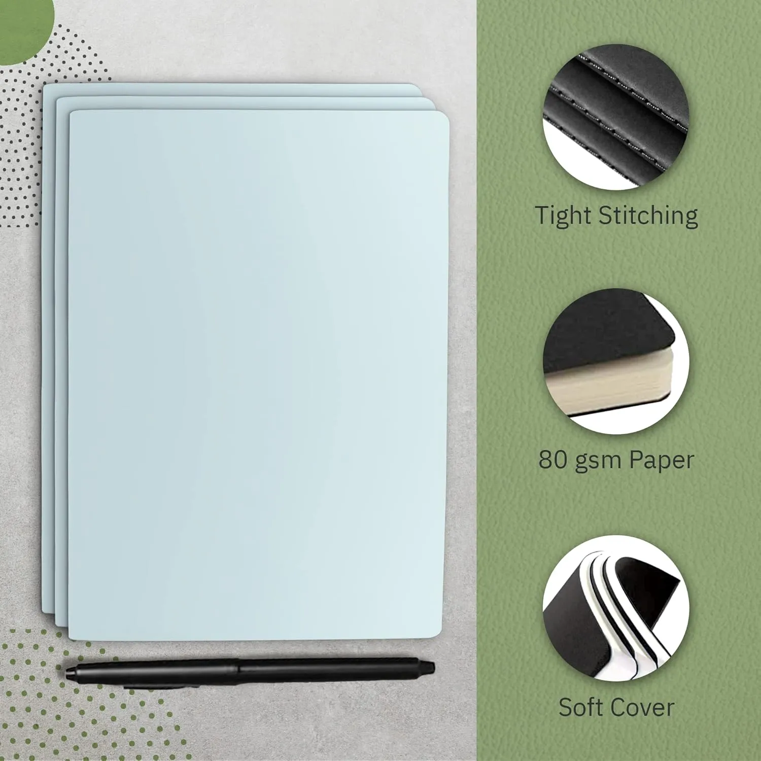 Simply Genius A5 Notebooks for Work, Travel, Business, School & More - College Ruled Notebook - Softcover Journals for Women & Men - Lined Note Books with 92 pages, 5.5" x 8.3" (Light Blue, 30 pack)