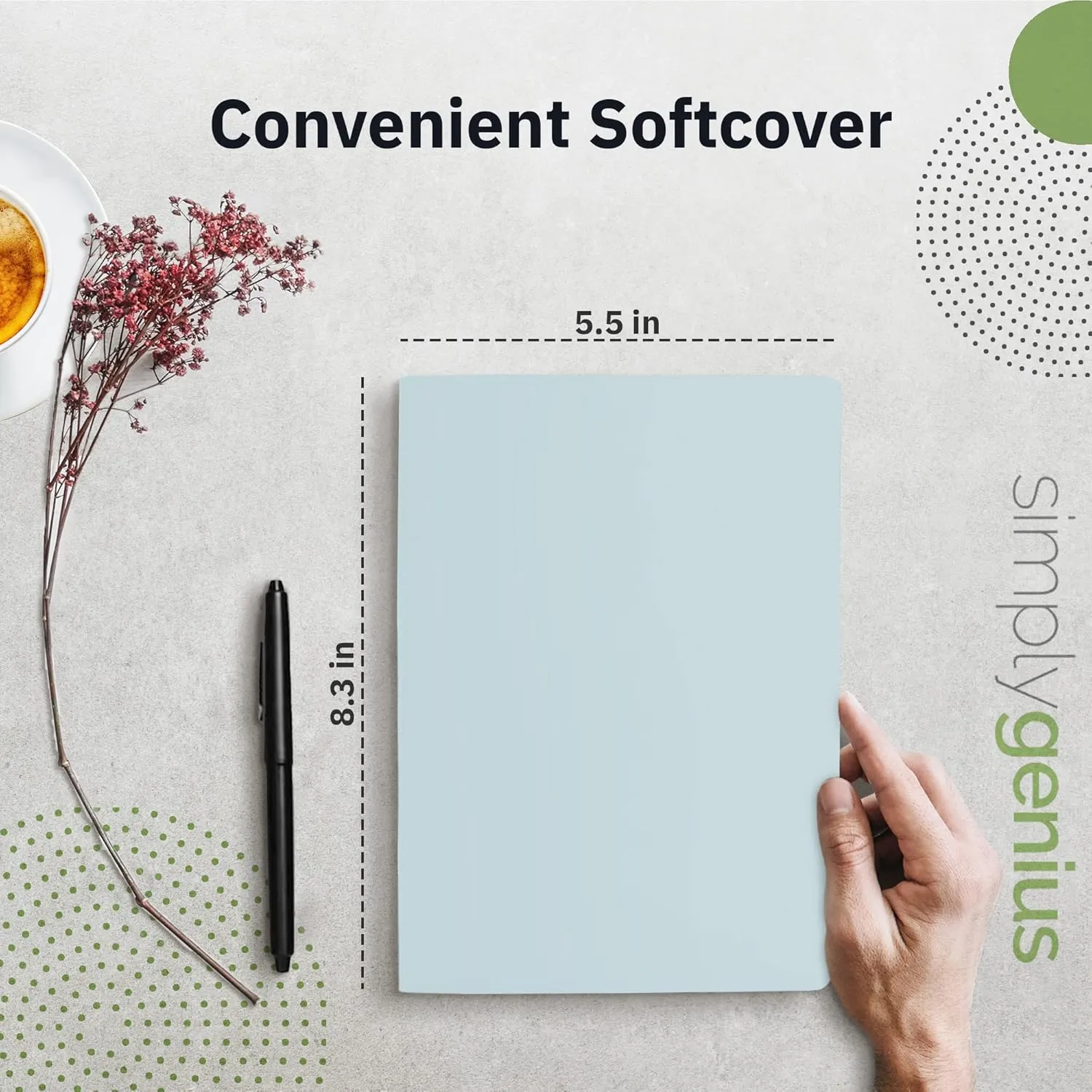 Simply Genius A5 Notebooks for Work, Travel, Business, School & More - College Ruled Notebook - Softcover Journals for Women & Men - Lined Note Books with 92 pages, 5.5" x 8.3" (Light Blue, 30 pack)