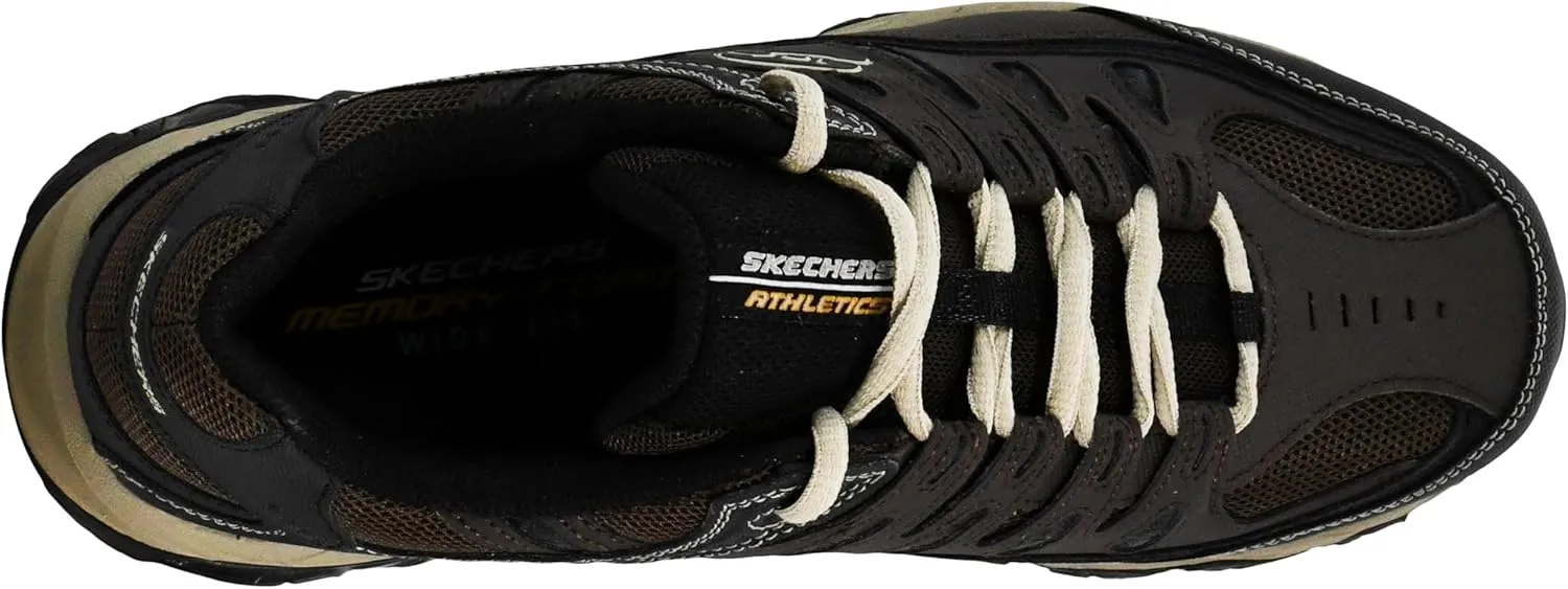 Skechers Men's Afterburn M. Fit Fashion Sneakers – Leather Upper, Memory Foam Insole, Rubber Outsole