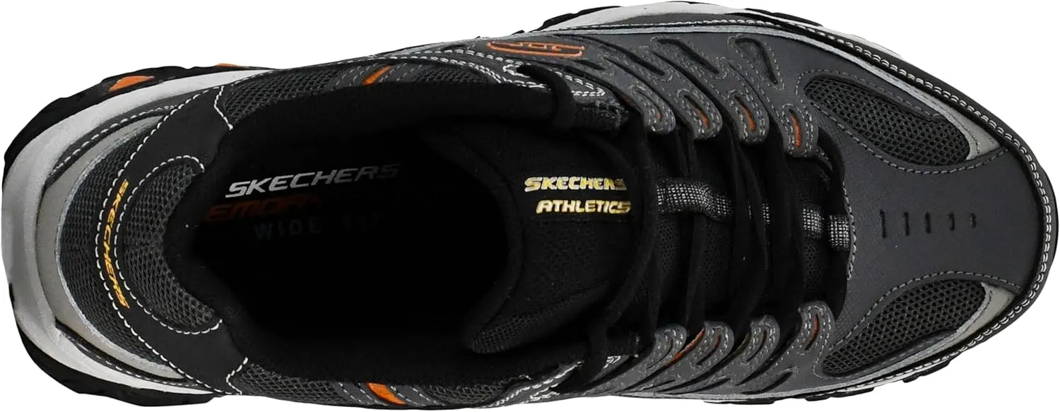 Skechers Men's Afterburn M. Fit Fashion Sneakers – Leather Upper, Memory Foam Insole, Rubber Outsole