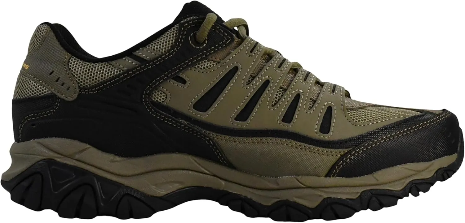 Skechers Men's Afterburn M. Fit Fashion Sneakers – Leather Upper, Memory Foam Insole, Rubber Outsole