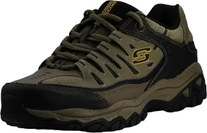 Skechers Men's Afterburn M. Fit Fashion Sneakers – Leather Upper, Memory Foam Insole, Rubber Outsole