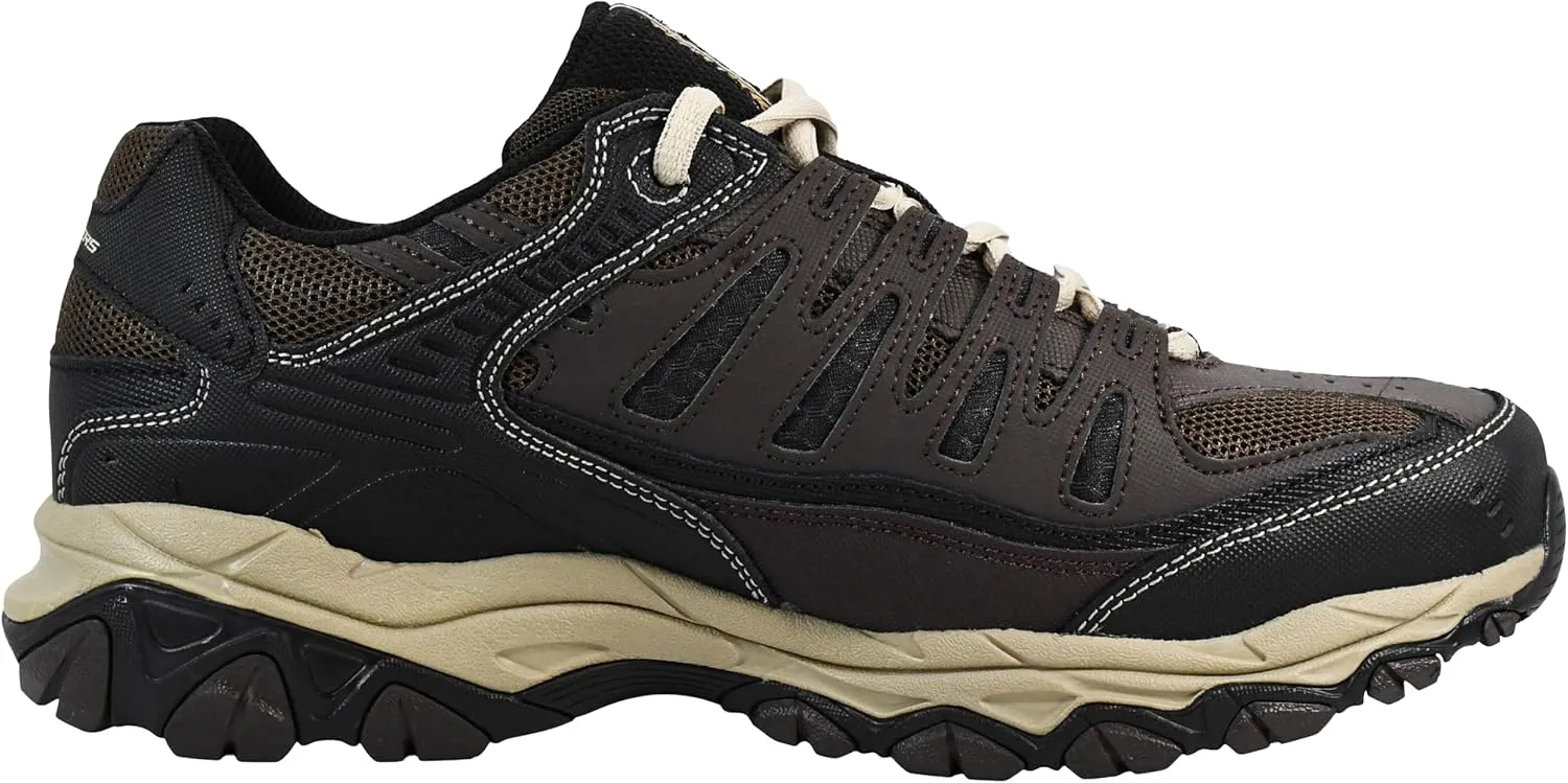 Skechers Men's Afterburn M. Fit Fashion Sneakers – Leather Upper, Memory Foam Insole, Rubber Outsole