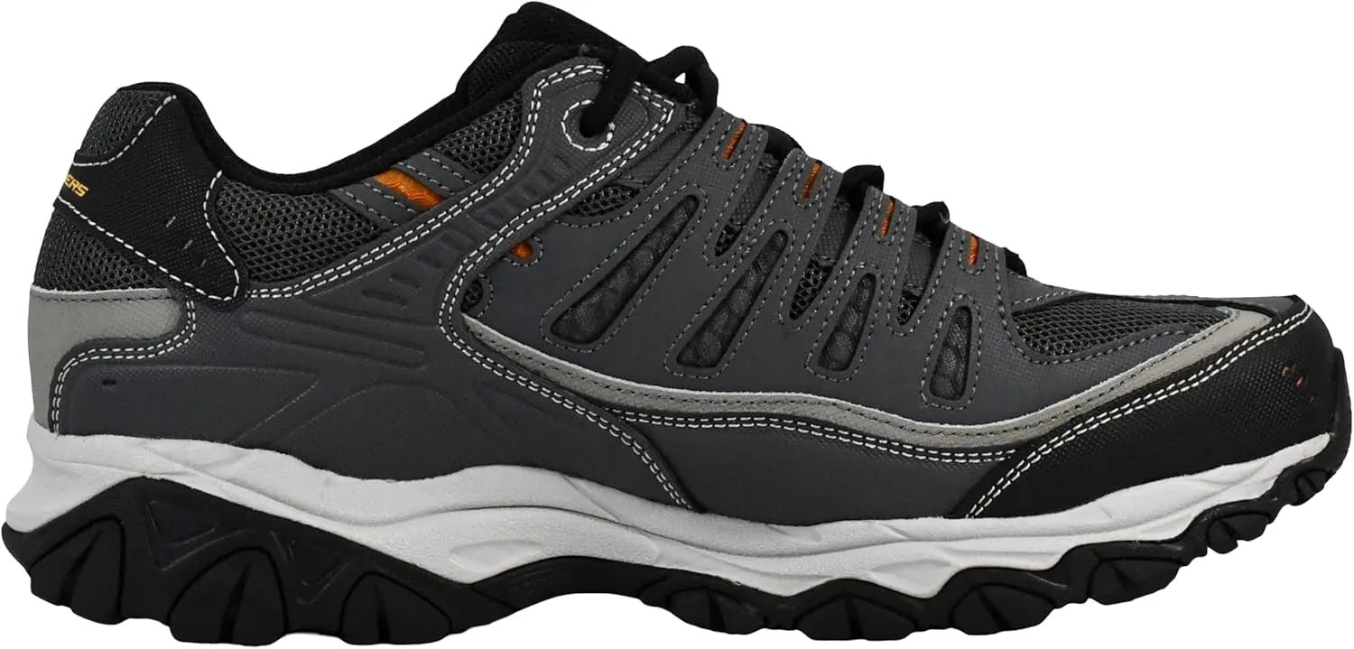 Skechers Men's Afterburn M. Fit Fashion Sneakers – Leather Upper, Memory Foam Insole, Rubber Outsole
