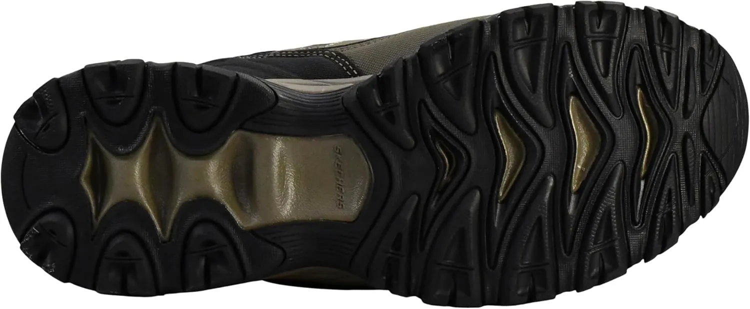 Skechers Men's Afterburn M. Fit Fashion Sneakers – Leather Upper, Memory Foam Insole, Rubber Outsole