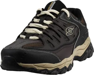 Skechers Men's Afterburn M. Fit Fashion Sneakers – Leather Upper, Memory Foam Insole, Rubber Outsole