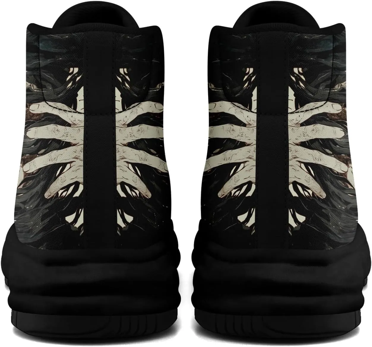 Skull High-Top Canvas Sneakers for Men Women Casual Comfortable Skateboarding Shoes, Gothic Design,Non-Slip Tennis Sneaker