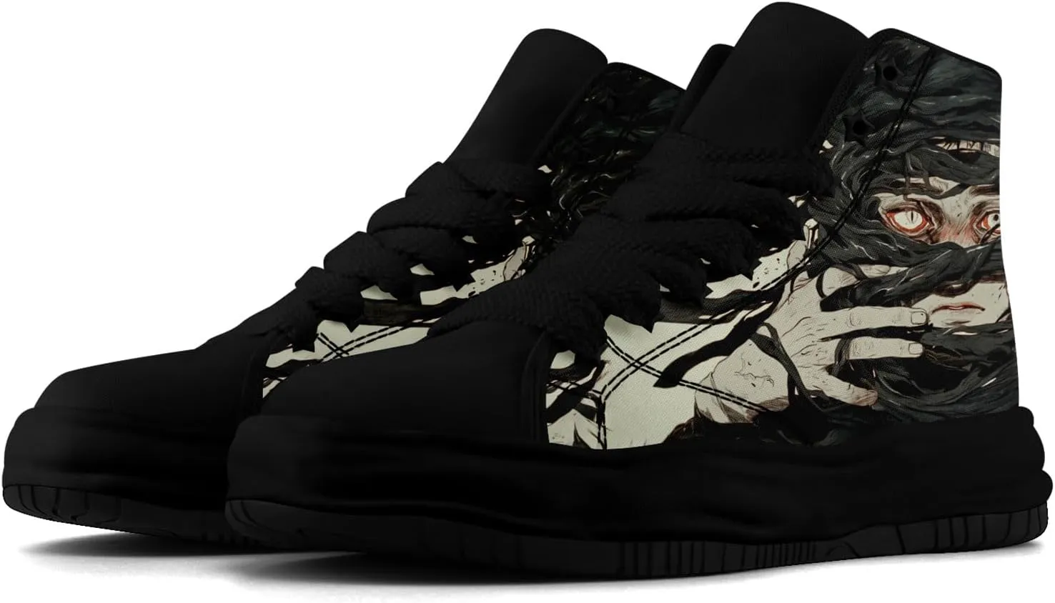 Skull High-Top Canvas Sneakers for Men Women Casual Comfortable Skateboarding Shoes, Gothic Design,Non-Slip Tennis Sneaker