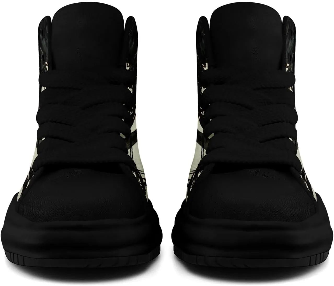 Skull High-Top Canvas Sneakers for Men Women Casual Comfortable Skateboarding Shoes, Gothic Design,Non-Slip Tennis Sneaker