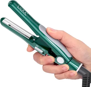 Small Flat Iron for Pixie Haircut:1/2 Inch Nano Titanium Curved Plates Straightener,Mini Travel Hair Straightener for Short Hair,Tiny Portable Hair Straightening Irons