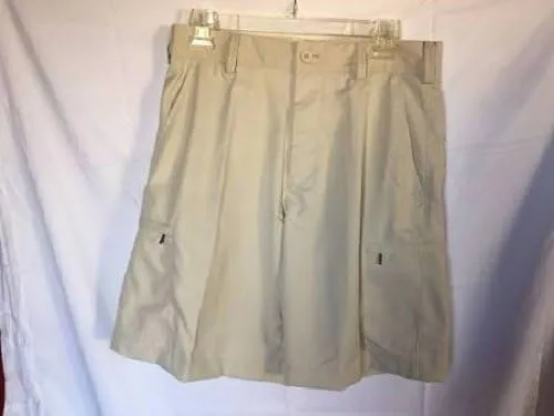 Snake Eyes Mens Flat Front Cargo Golf Shorts Light Khaki S 30