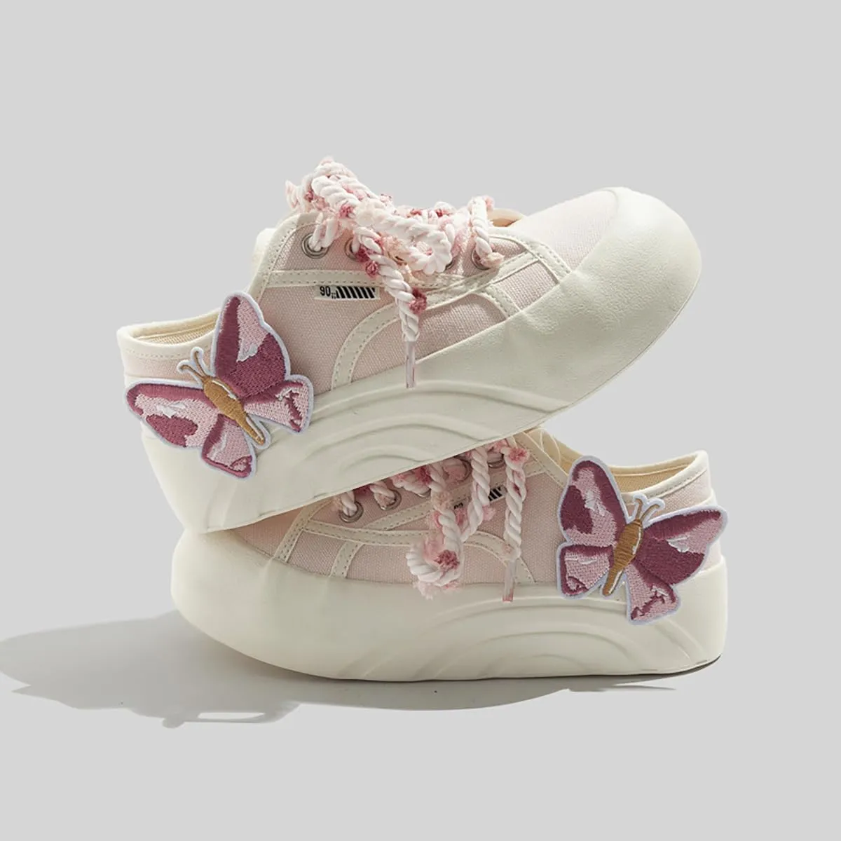 Sneakers Women Low Top Canvas Y2K Fashion Bow Casual Lattice Lace Pink Sneakers Cute Lightweight Shoes