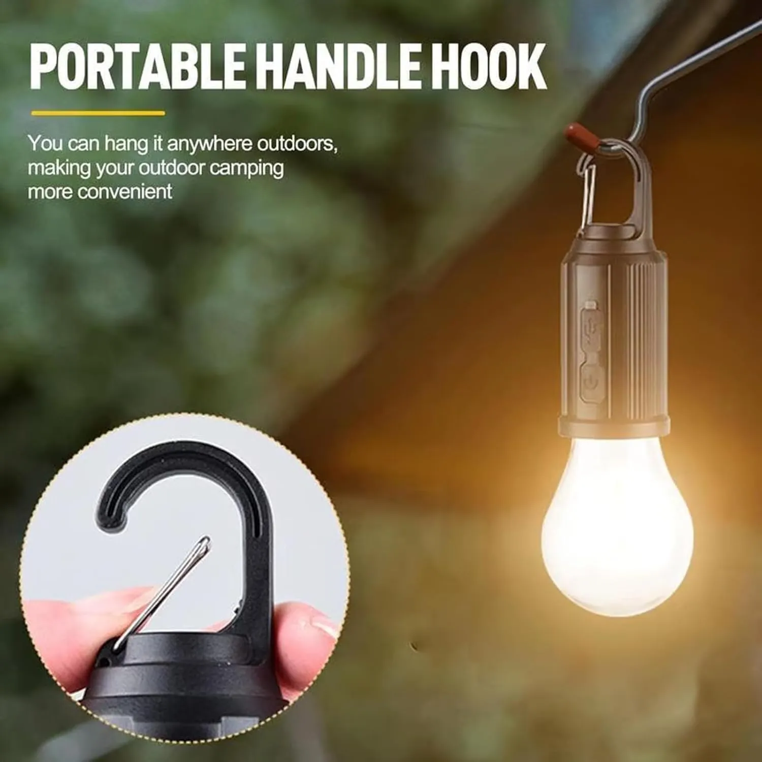 Solar Rechargeable Hooked Camping Light, Shineshore Solar Lights, 3 Light Modes, Multi-Functional Waterproof Portable USB Rechargeable Led Lights for Camping, Emergencies (Flat*3)