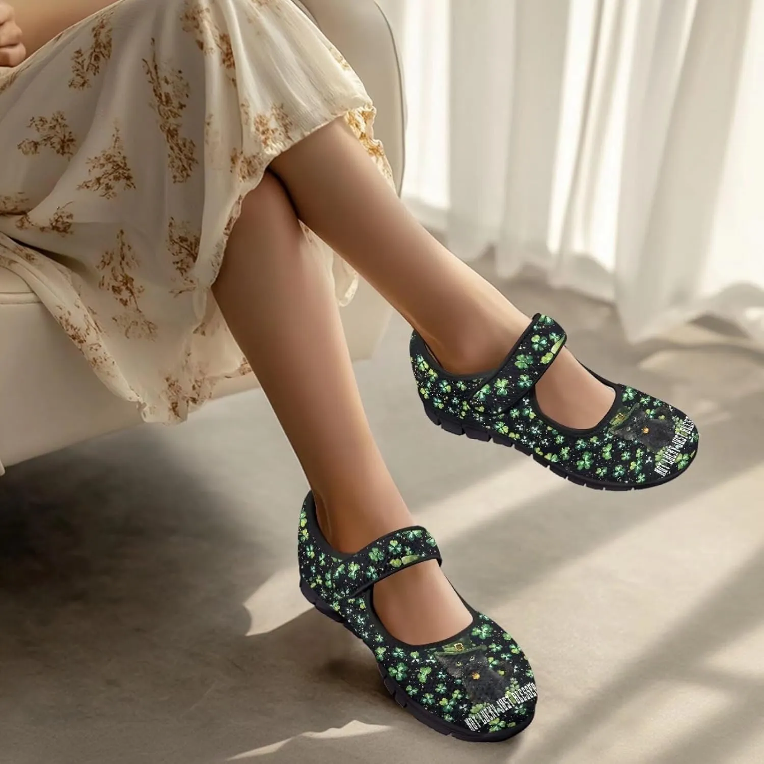 St Patricks Day Mary Jane Shoes for Womens Casual Breathable Casual Flats Non Slip Fashion Walking Sneakers