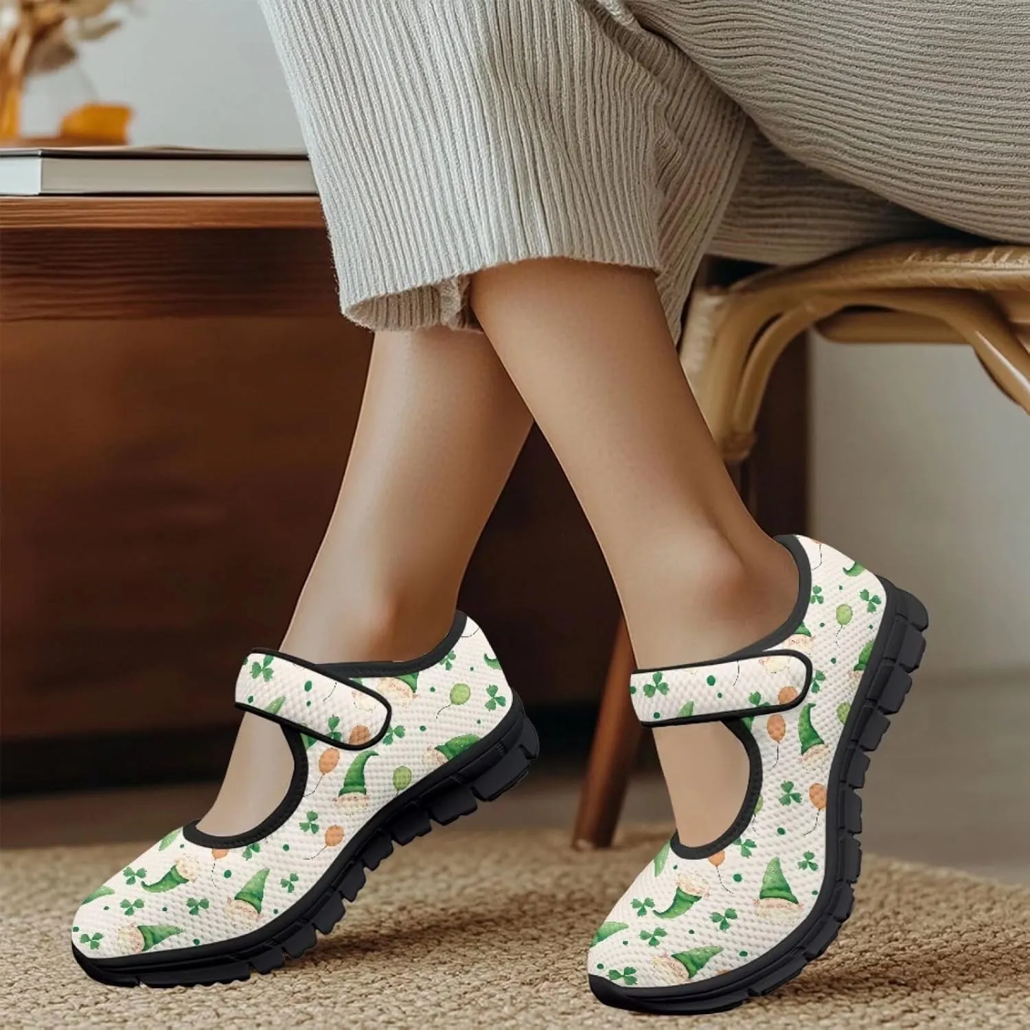 St Patricks Day Mary Jane Shoes for Womens Casual Breathable Casual Flats Non Slip Fashion Walking Sneakers