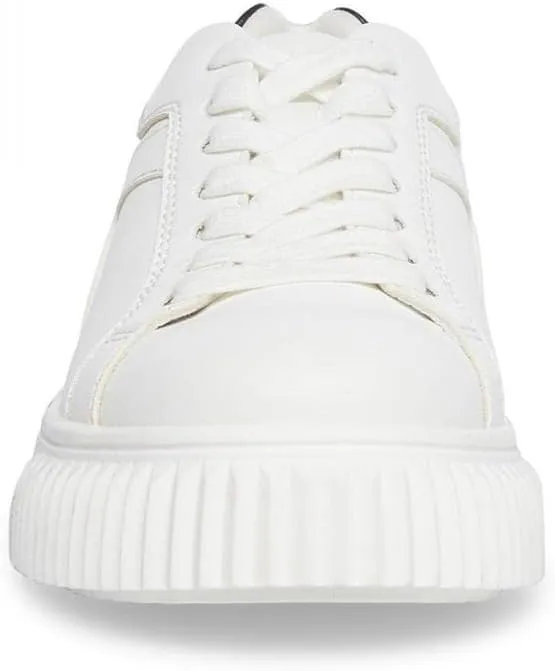 Steve Madden Dillyn White/Brown Rounded Closed Toe Lace Up Fashion Sneakers