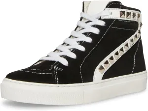 Steve Madden Tracey-F Black Suede Fashion High Top Lace Up Embellished Sneakers
