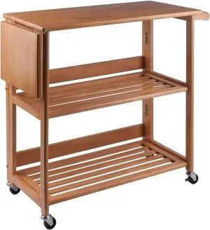Storage Shelf Cart Kitchen Cart,Including Sturdy Countertop,Knife Holder,Tissue Holder,And2 Open Shelves with Lockable Casters,Kitchen Storage Rack Multifunction Trolley