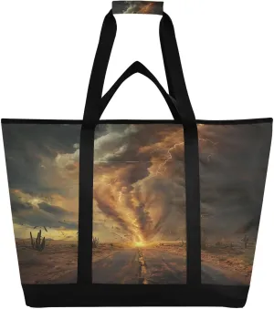 Storm Highway Reusable Insulated Lunchbox Cooler Bag, Leakproof Kitchen Grocery Bag Collapsible Portable Cooler Tote Bag for Picnic, Camping, Office, Travel