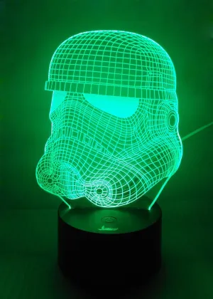 Stormtrooper 3D Night Light LED Illusion Lamp Bedside Desk Table Lamp, Loveboat 7 Color Changing Lights with Acrylic Flat & ABS Base & USB Charger as Home Decor and A Best Gift